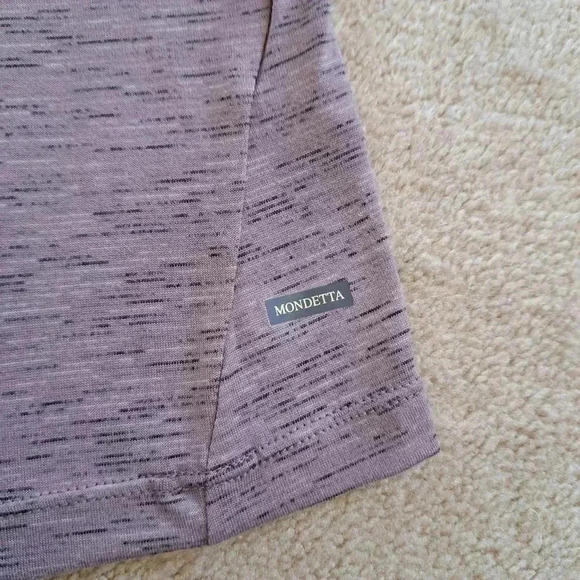 NWT Set of 2 Mondetta Active Tees XS Purple Solid Striped Performance T-shirt - Picture 7 of 9